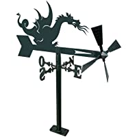 Los mejores  - Arthifor Veleta de Viento para Jardín con Silueta de Dragón- Metal- Negro Mate